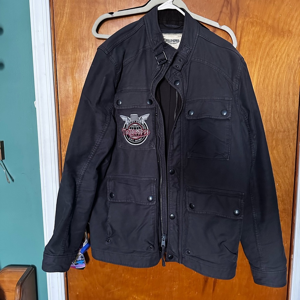 Triumph Motorcycle jacket, lucky brand.